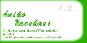 aniko macskasi business card